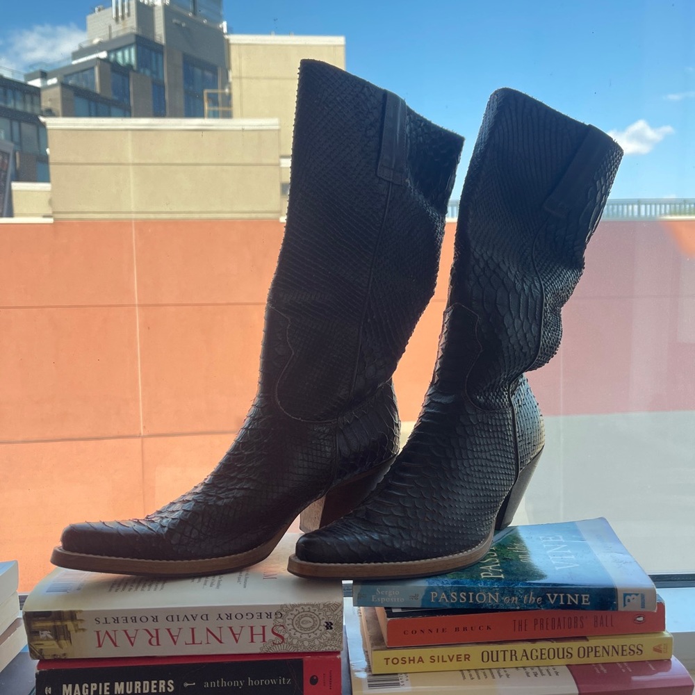 Vintage snakeskin cowboy boots